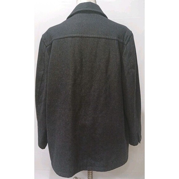 Merona Mens Black Wool Peacoat Jacket Winter Coat Large - Picture 3 of 16